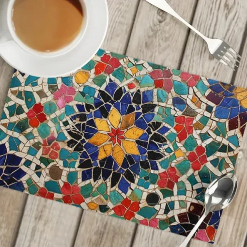 1PC Ethnic Pattern Placemat Table Mat 12x18 Inch Table Mats for Party Kitchen Dining Decoration