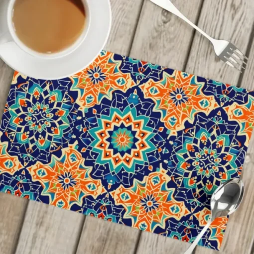 1PC Ethnic Pattern Placemat Table Mat 12x18 Inch Table Mats for Party Kitchen Dining Decoration