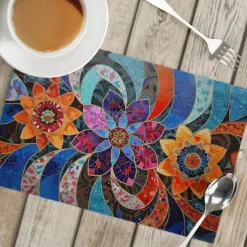 1PC Ethnic Pattern Placemat Table Mat 12x18 Inch Table Mats for Party Kitchen Dining Decoration