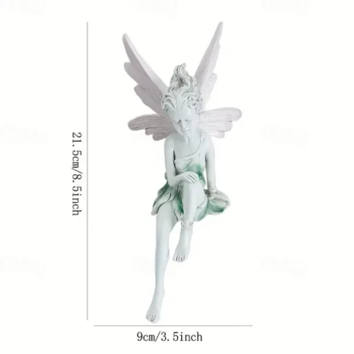 1pc Fairy Statue Garden Decoration Fairy Genie Statue Resin Crafts Flower Fairy Garden Decoration