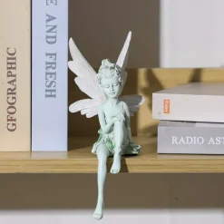 1pc Fairy Statue Garden Decoration Fairy Genie Statue Resin Crafts Flower Fairy Garden Decoration