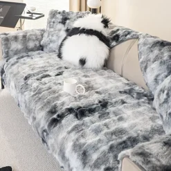1pc Faux Rabbit Fur Couch Cover - Ultra-Soft and Luxurious Texture - Provides Cozy Warmth and Style - Protects Your Sofa from Spills, Stains, and Scratches - Easy to Install and Remove