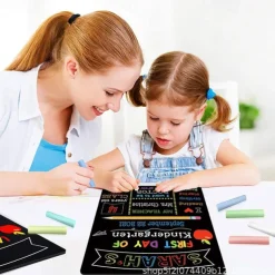 1pc First And Last Day Of School Chalkboard Sign 10''x12'' Double-Sided 1st Day Back To School Board Reusable Last Day Of School Sign For Girls Boys Of Preschool Kindergarten