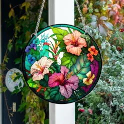 1pc Flowers Wall Hanging Suncatcher for Home and Garden Decor - Perfect for Home Decor