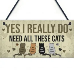 1pc, Funny Cats Signs Wooden Plaques With Sayings