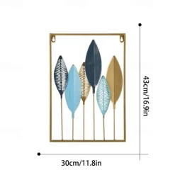 1pc Golden Leaf Metal Wall Art Outdoor Decor Rust Proof Wall Sculpture Ideal For Garden, Home, Farmhouse, Patio And Bedroom 30x43cm/11.8''x16.9''