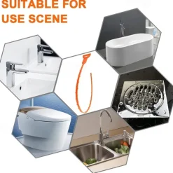 1pc Hair Drain Clog Remover, Sewer Hair Catcher, Pipe Dredging Tool, Drain Hair Remover Tool For Sewer, Kitchen Sink, Bathroom Tub