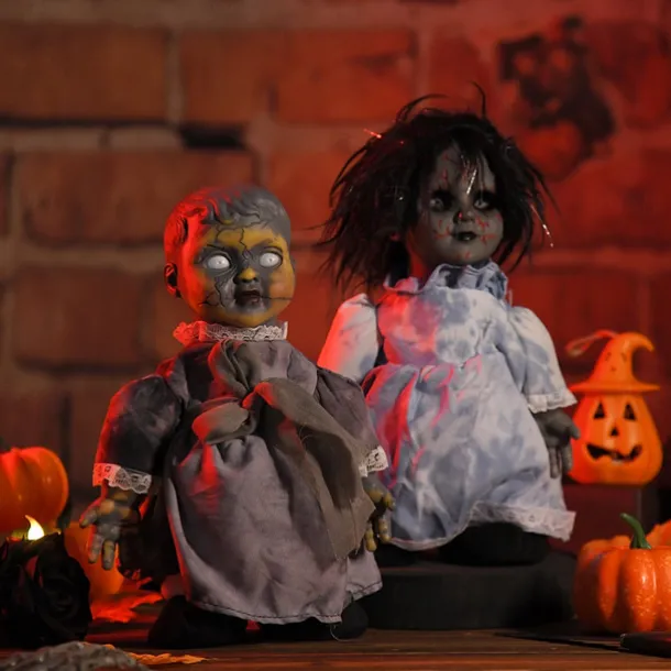 1pc Halloween Decoration Walking Doll Voice Control Sensing Luminous Bar Haunted House Scene Display