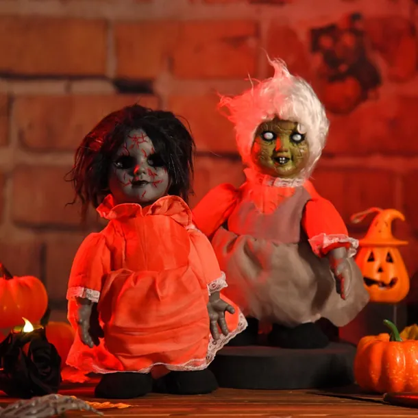 1pc Halloween Decoration Walking Doll Voice Control Sensing Luminous Bar Haunted House Scene Display