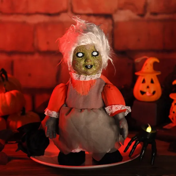 1pc Halloween Decoration Walking Doll Voice Control Sensing Luminous Bar Haunted House Scene Display