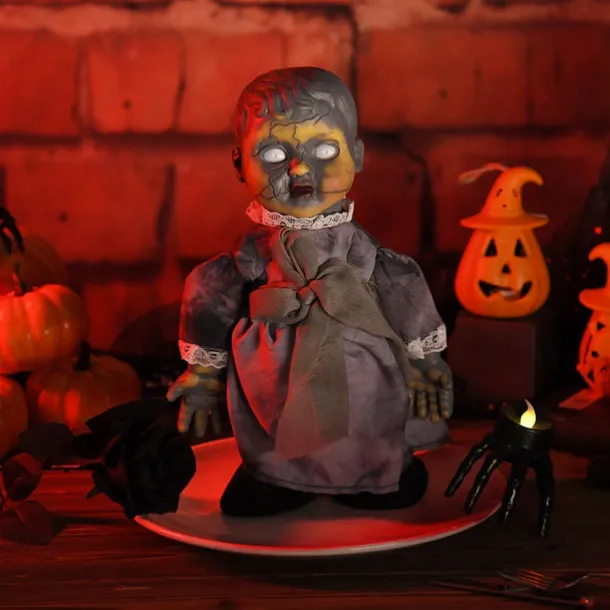 1pc Halloween Decoration Walking Doll Voice Control Sensing Luminous Bar Haunted House Scene Display