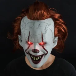 1pc Halloween Horror Clown Back To The Soul Mask Makeup Joker Headgear Cos Dress Up Props Anime Cosplay Funny Surprise Accessories