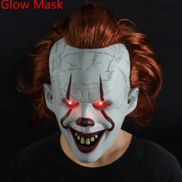 1pc Halloween Horror Clown Back To The Soul Mask Makeup Joker Headgear Cos Dress Up Props Anime Cosplay Funny Surprise Accessories