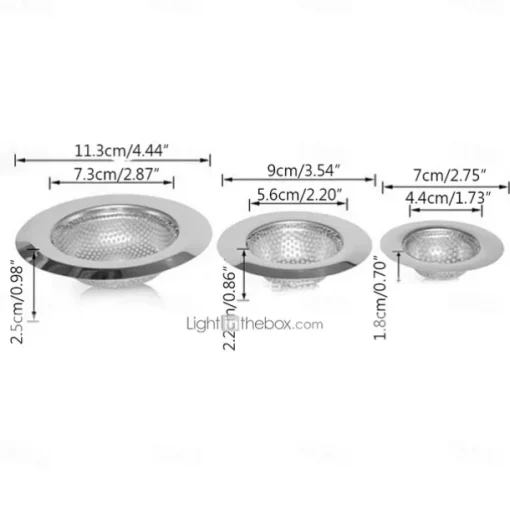 1PC Household Stainless Steel Kitchen Sink Strainer Drain Metal Bath Waste Screen Tool