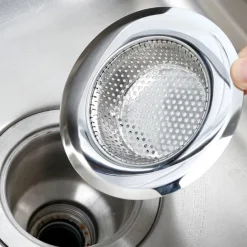 1PC Household Stainless Steel Kitchen Sink Strainer Drain Metal Bath Waste Screen Tool