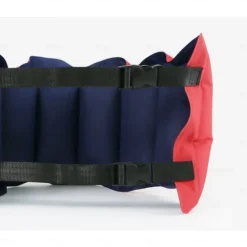 1pc Inflatable Swim Belt for Adults - Adjustable Buoyancy Waist Floatation Aid with Buckle & Rope, Red/Blue PVC Pool Training Device for Swimming Beginners & Experts, Portable for Pool, Lake, Ocean