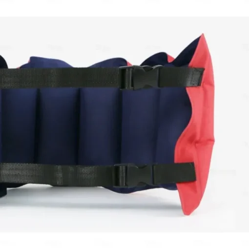 1pc Inflatable Swim Belt for Adults - Adjustable Buoyancy Waist Floatation Aid with Buckle & Rope, Red/Blue PVC Pool Training Device for Swimming Beginners & Experts, Portable for Pool, Lake, Ocean