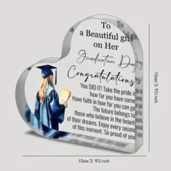 1pc Inspirational Graduation Gifts For Her Him 2025 High School College Masters Degree PHD Graduation Gifts For Students Laser Engraved Acrylic Keepsake Gifts For Graduating Daughter Son Sister