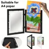 1pc Kids Art Frame Storage Supplies Magnetic Front Opening Changeable Children Artwork Picture Frame Poster 3D Drawing Paintings Schoolwork Display Paintings Organizer Box