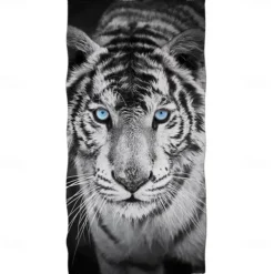 1PC Large Thick Bath Shower Towels 3D White Tiger Design Cotton Beach Towel for Women Men Travel Swimming Yoga Blanket
