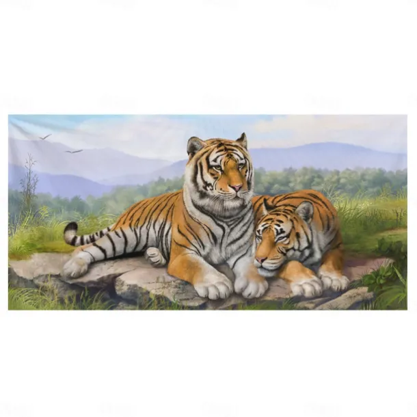 1PC Large Thick Bath Shower Towels 3D White Tiger Design Cotton Beach Towel for Women Men Travel Swimming Yoga Blanket