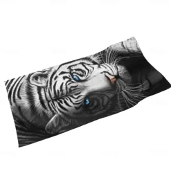 1PC Large Thick Bath Shower Towels 3D White Tiger Design Cotton Beach Towel for Women Men Travel Swimming Yoga Blanket