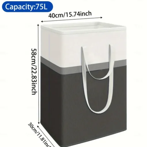 1PC Laundry Basket 75 Litre Upgraded Foldable Laundry Basket Waterproof Long And Short Handle Laundry Bag Can Be Carried By Hand Can Be Straddled On One Shoulder Easy To Transport And Clean Frees