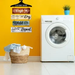 1pc Laundry Wood Wall Sign, Wooden Plaque Sign Wall Decor Accessories, For Laundry Shop Cafe Room Decor Household Items