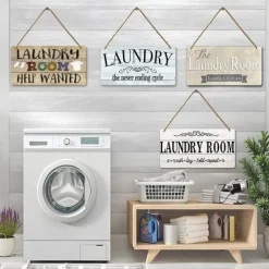 1pc, Laundry Wooden Signs Wood Plaque Wood Plate For Laundry Room Hanging Sign Washhouse Door Decoration Home Wall Decor 15x30cm/6''x12''