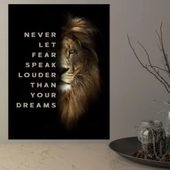 1pc Lion Motivational Wall Art Print Inspirational Quote Poster Modern Home Decor Canvas Painting Office Wall Decor No Frame