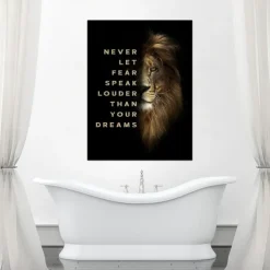 1pc Lion Motivational Wall Art Print Inspirational Quote Poster Modern Home Decor Canvas Painting Office Wall Decor No Frame