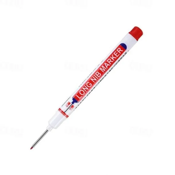 1pc Long Head Markers Bathroom Woodworking Decoration Multi-purpose Deep Hole Marker Pens Red/Black/Blue/Green Ink Oil Markers Pens Waterproof Multi-purpose Deep Hole Marker Pen