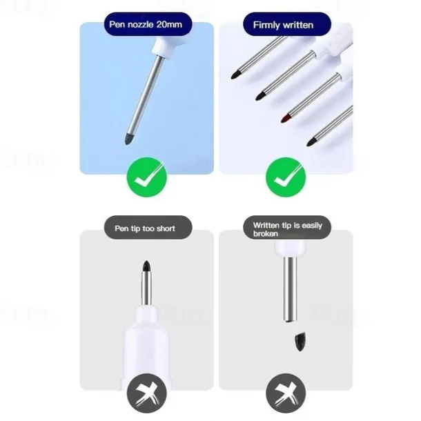 1pc Long Head Markers Bathroom Woodworking Decoration Multi-purpose Deep Hole Marker Pens Red/Black/Blue/Green Ink Oil Markers Pens Waterproof Multi-purpose Deep Hole Marker Pen
