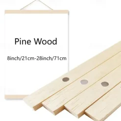 1pc Magnetic Wood Hanger Frame DIY, Teak Walnut Pine For Poster Photos Scrolls Picture Frames Canvas Prints Paintings, Artwork Magnet Frames Wall Art Home Decor