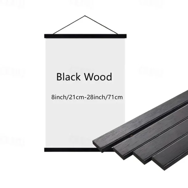 1pc Magnetic Wood Hanger Frame DIY, Teak Walnut Pine For Poster Photos Scrolls Picture Frames Canvas Prints Paintings, Artwork Magnet Frames Wall Art Home Decor