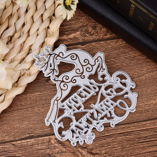 1pc Merry Christmas Letters Metal Die Cuts Merry Christmas Words Stencils Deer Cutting Dies Cut For Card Making Paper Dies Scrapbooking Supplies