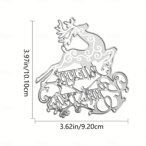 1pc Merry Christmas Letters Metal Die Cuts Merry Christmas Words Stencils Deer Cutting Dies Cut For Card Making Paper Dies Scrapbooking Supplies