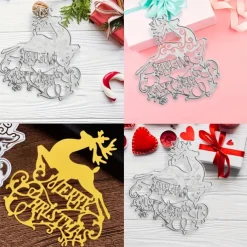 1pc Merry Christmas Letters Metal Die Cuts Merry Christmas Words Stencils Deer Cutting Dies Cut For Card Making Paper Dies Scrapbooking Supplies