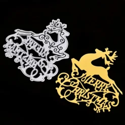 1pc Merry Christmas Letters Metal Die Cuts Merry Christmas Words Stencils Deer Cutting Dies Cut For Card Making Paper Dies Scrapbooking Supplies