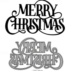1pc Merry Christmas Metal Cutting Dies For Card Making Happy New Year Decoration Embossing Stencils Die Cuts DIY Scrapbooking Supplies