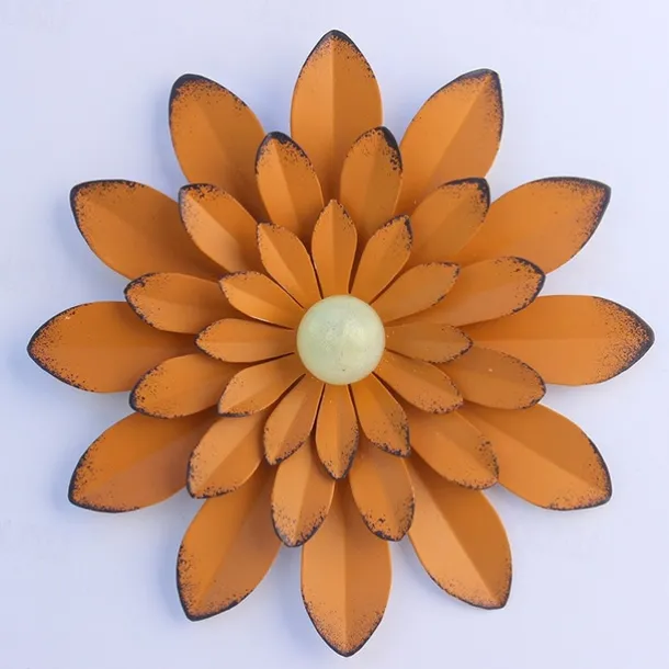 1pc Metal Flowers Wall Decor Flower Wall Sculpture, Hand-Painted Floral Sculpture, Metal Wall Art Hanging Wall Decor For Indoor Outdoor Home Office Bathroom Kitchen Bedroom Living Room Garden