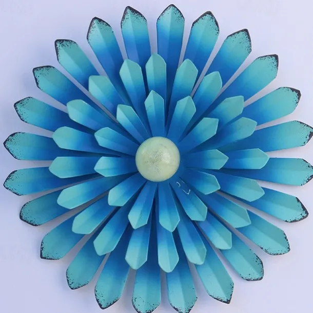 1pc Metal Flowers Wall Decor Flower Wall Sculpture, Hand-Painted Floral Sculpture, Metal Wall Art Hanging Wall Decor For Indoor Outdoor Home Office Bathroom Kitchen Bedroom Living Room Garden