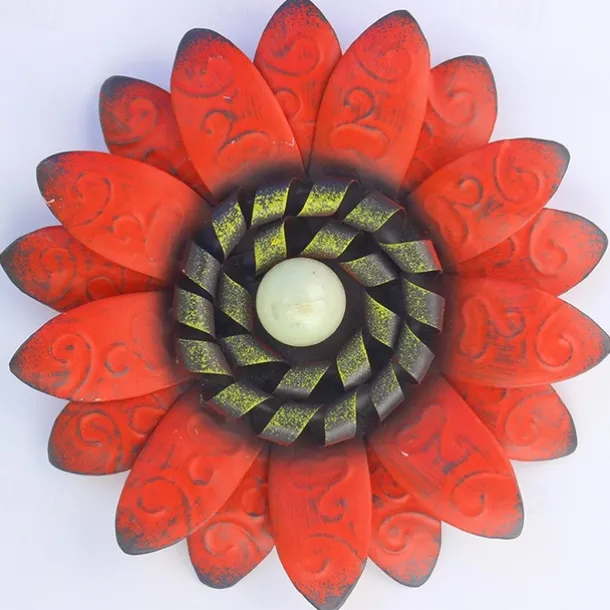 1pc Metal Flowers Wall Decor Flower Wall Sculpture, Hand-Painted Floral Sculpture, Metal Wall Art Hanging Wall Decor For Indoor Outdoor Home Office Bathroom Kitchen Bedroom Living Room Garden