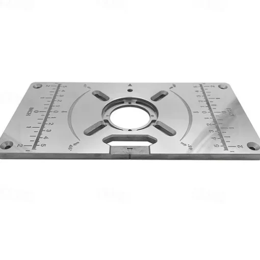 1pc Multifunctional Aluminium Router Table Insert Plate For Woodworking Benches, Router Plate, Wood Tools With Rings