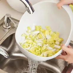 1pc Multi-Functional Kitchen Washing Basket Basin: Convenient Features for Washing Rice, Draining Water & More - Perfect for All Kitchen Uses!