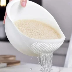 1pc Multi-Functional Kitchen Washing Basket Basin: Convenient Features for Washing Rice, Draining Water & More - Perfect for All Kitchen Uses!