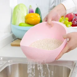 1pc Multi-Functional Kitchen Washing Basket Basin: Convenient Features for Washing Rice, Draining Water & More - Perfect for All Kitchen Uses!