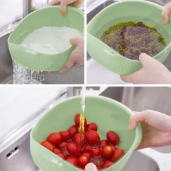 1pc Multi-Functional Kitchen Washing Basket Basin: Convenient Features for Washing Rice, Draining Water & More - Perfect for All Kitchen Uses!