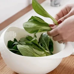 1pc Multi-Functional Kitchen Washing Basket Basin: Convenient Features for Washing Rice, Draining Water & More - Perfect for All Kitchen Uses!