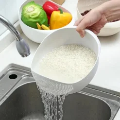 1pc Multi-Functional Kitchen Washing Basket Basin: Convenient Features for Washing Rice, Draining Water & More - Perfect for All Kitchen Uses!